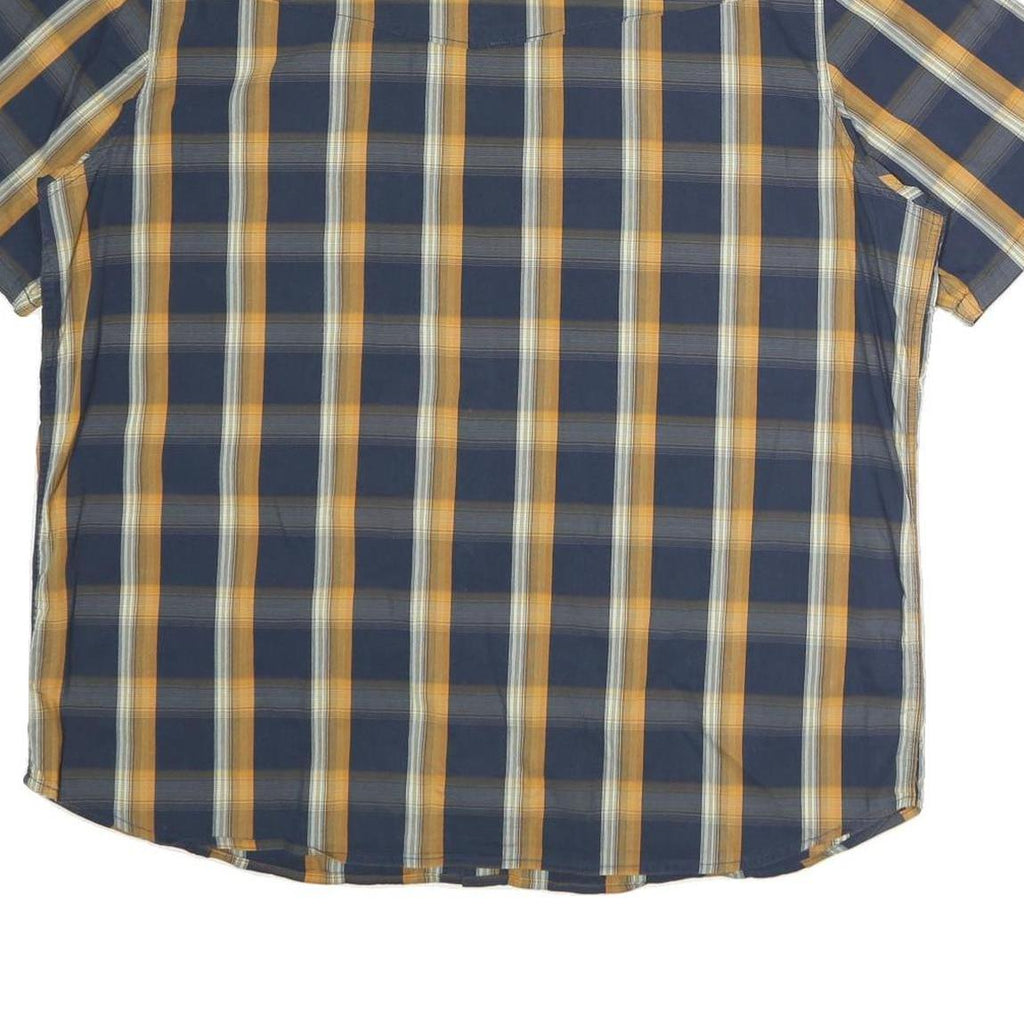 WOOLRICH Mens Blue & Yellow Check Shirt XL Casual Cotton Short Sleeve