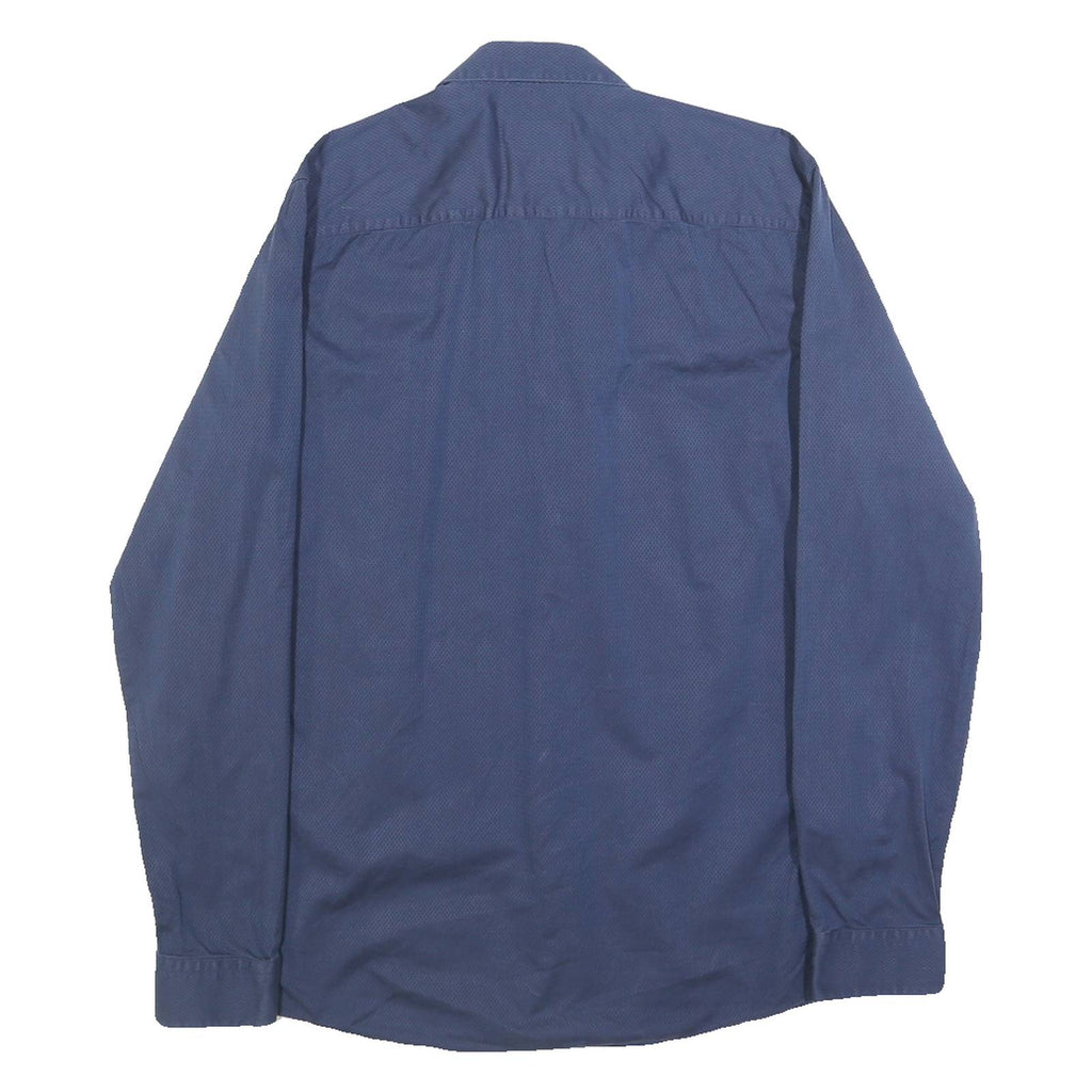 HUGO Mens Blue Cotton Shirt S Smart Casual Long Sleeve Button Collar