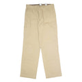 Cargo Mens Twill Trousers Beige Regular Straight W33 L34