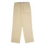 Cargo Mens Twill Trousers Beige Regular Straight W33 L34