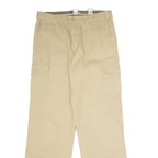 Cargo Mens Twill Trousers Beige Regular Straight W33 L34