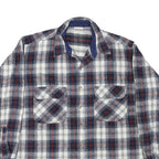 FIELD & STREAM Mens Blue & Red Plaid Shirt L Button Pocket Flannel Casual