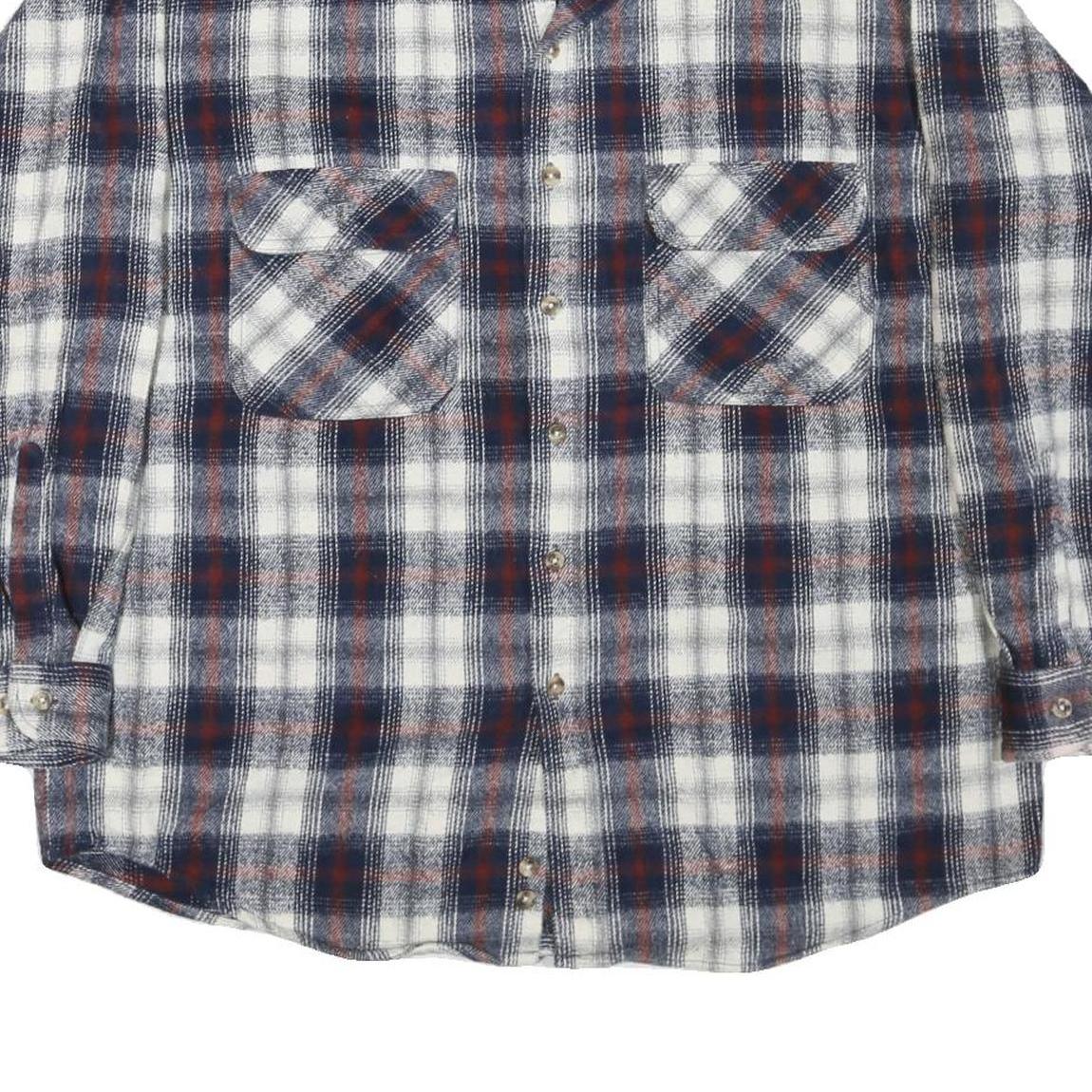 FIELD & STREAM Mens Blue & Red Plaid Shirt L Button Pocket Flannel Casual