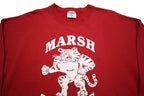 JERZEES Mens Red Marsh Tigers Crew Neck L Cotton Blend Sweatshirt