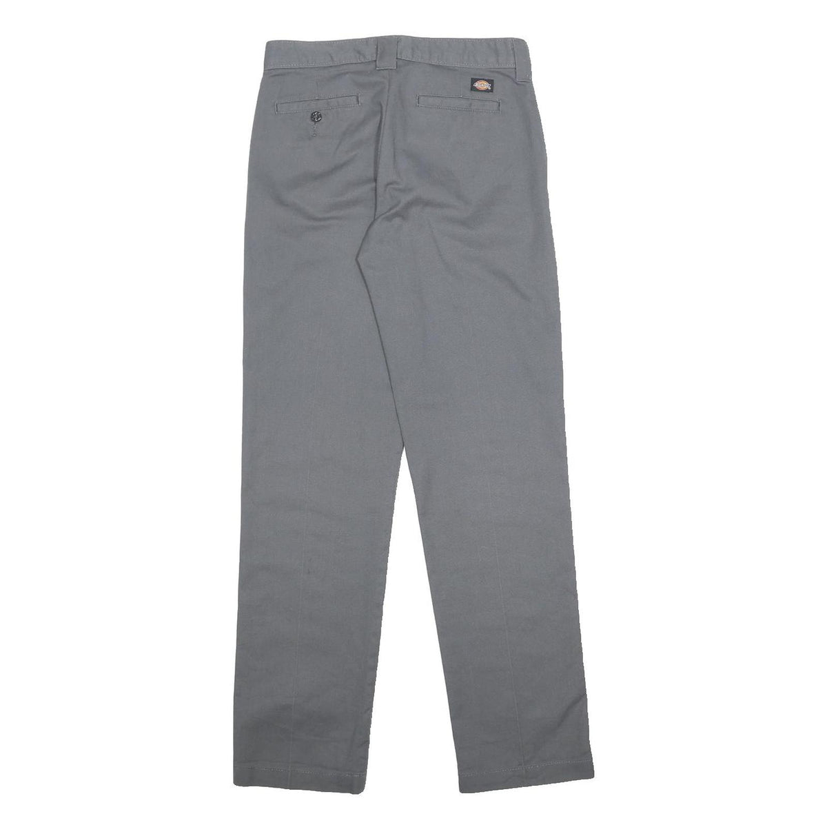 DICKIES Womens Cotton Blend Grey Slim Straight Trousers W27 L28 Workwear