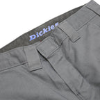 DICKIES Womens Cotton Blend Grey Slim Straight Trousers W27 L28 Workwear