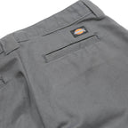 DICKIES Womens Cotton Blend Grey Slim Straight Trousers W27 L28 Workwear