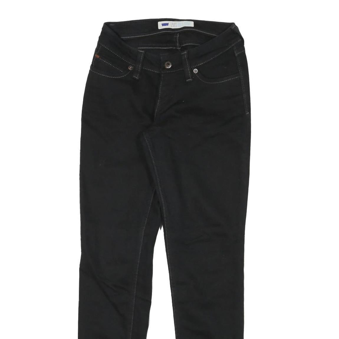 LEVI'S Womens Black Slim Skinny Denim Jeans Zip W24 L29 Classic Fit Stylish