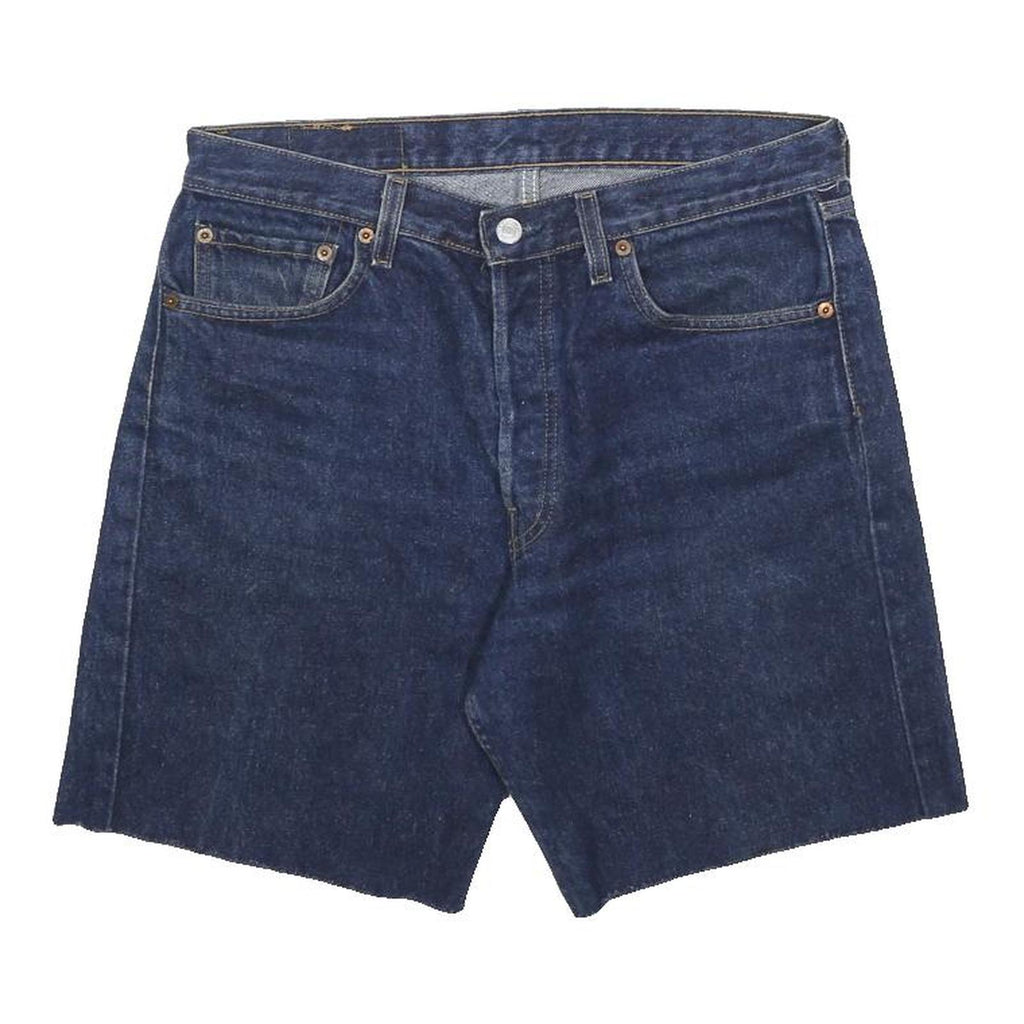 LEVI'S Mens Denim Blue Casual Cotton Shorts M W33 Cut-Off Raw Hem