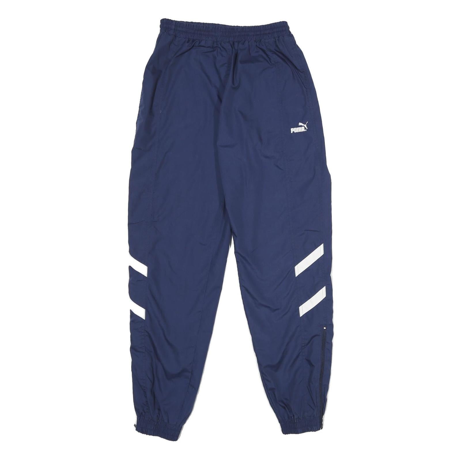 PUMA Mens Joggers Navy Blue S W26 L30 Regular Fit Tapered Leg Drawstring