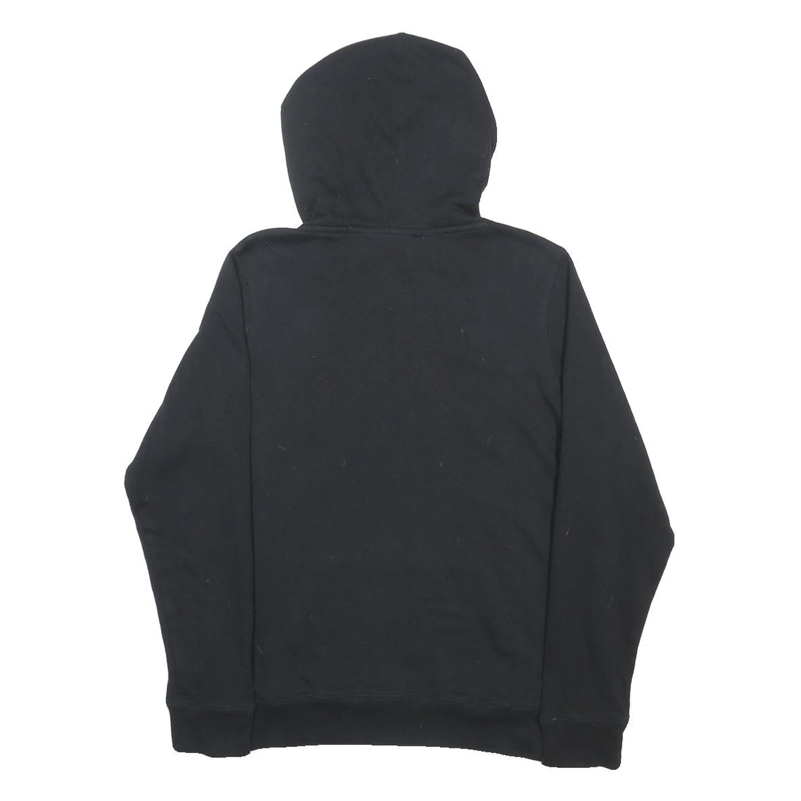 FILA Womens Black Hoodie UK 16 Cotton Blend Pullover Logo Sweatshirt
