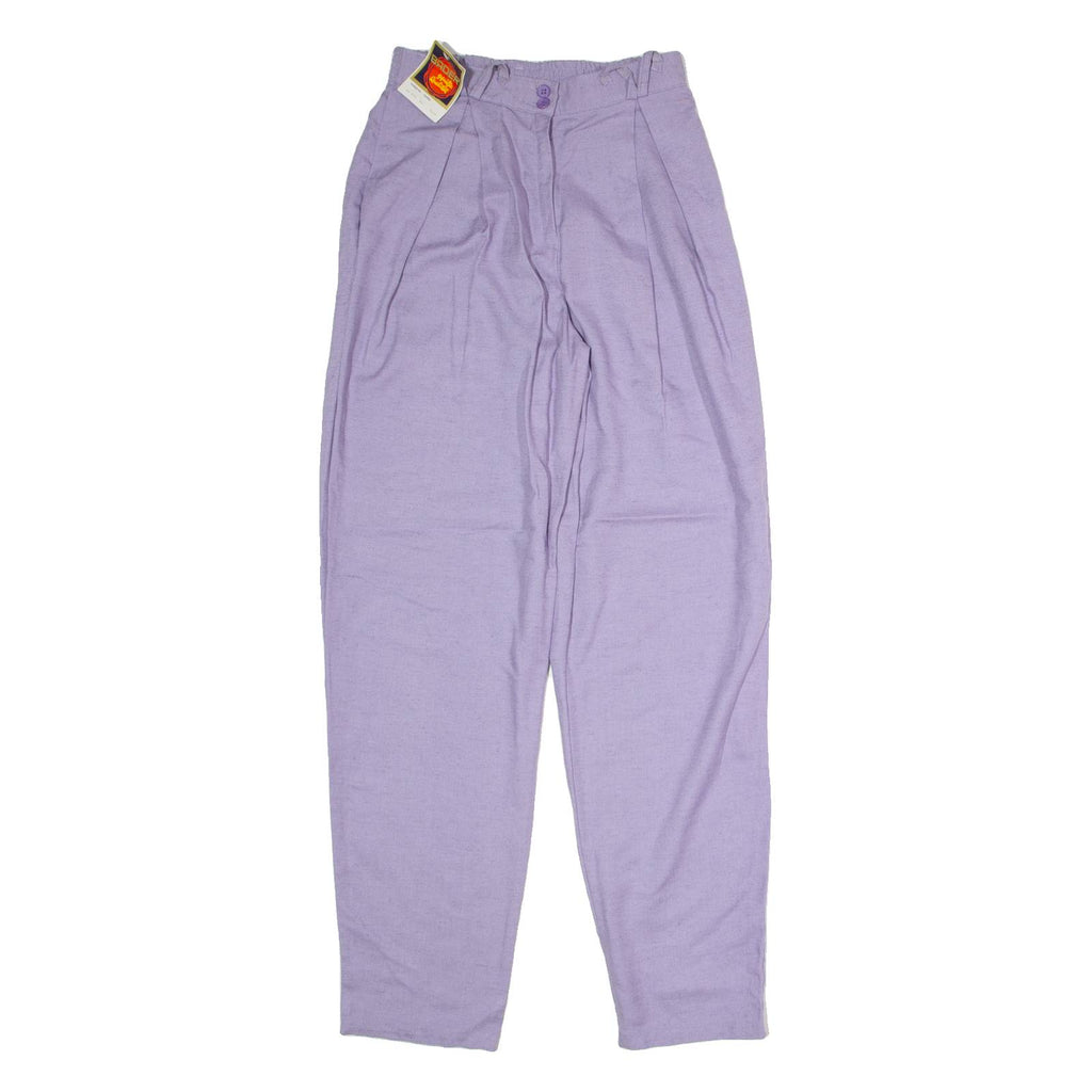 BADER Womens Trousers Purple Regular Straight 90s Linen W26 L32