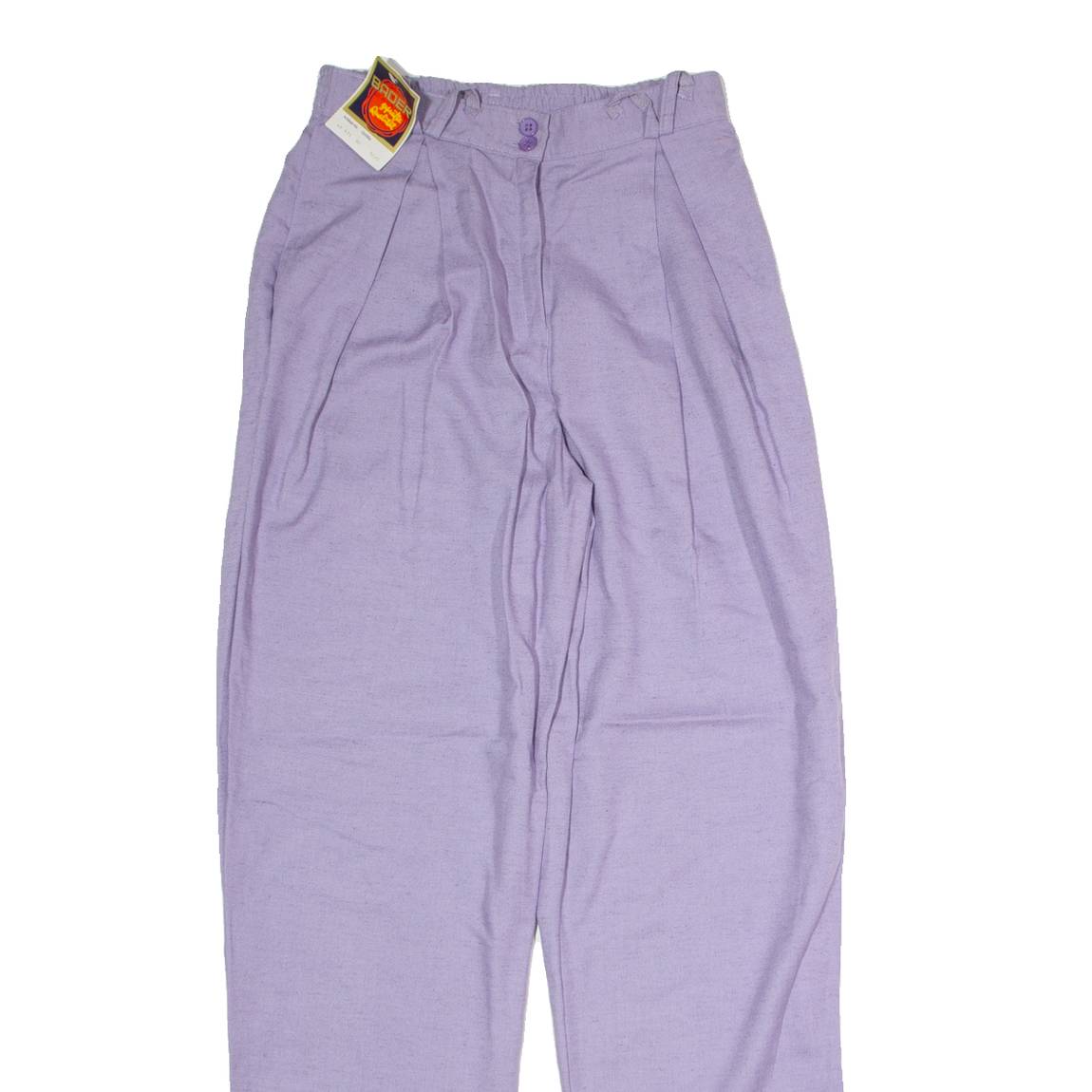 BADER Womens Trousers Purple Regular Straight 90s Linen W26 L32