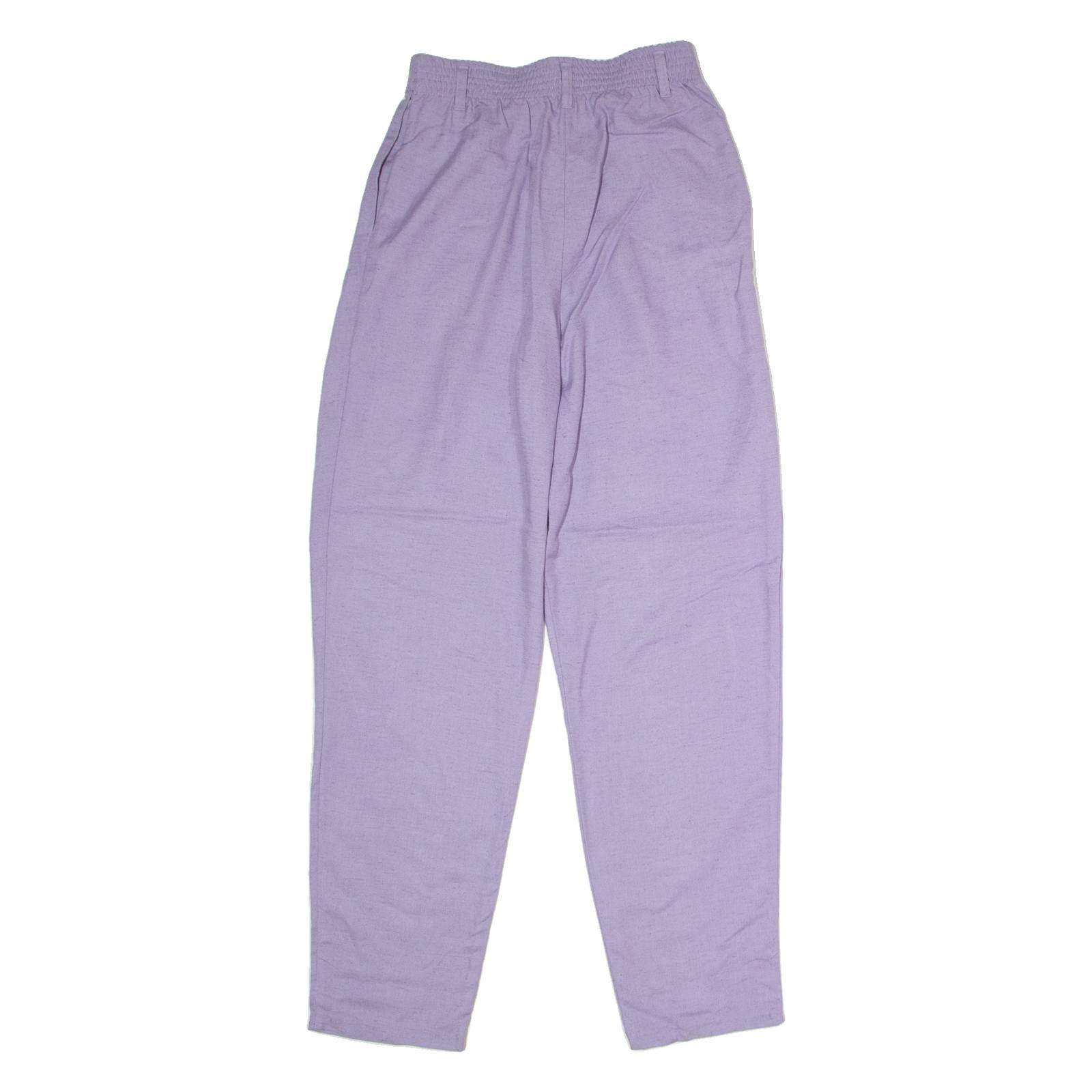BADER Womens Trousers Purple Regular Straight 90s Linen W26 L32