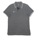 NIKE Mens Grey Polo Shirt Short Sleeve Plain L Cotton Casual Sportswear