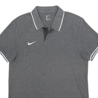 NIKE Mens Grey Polo Shirt Short Sleeve Plain L Cotton Casual Sportswear