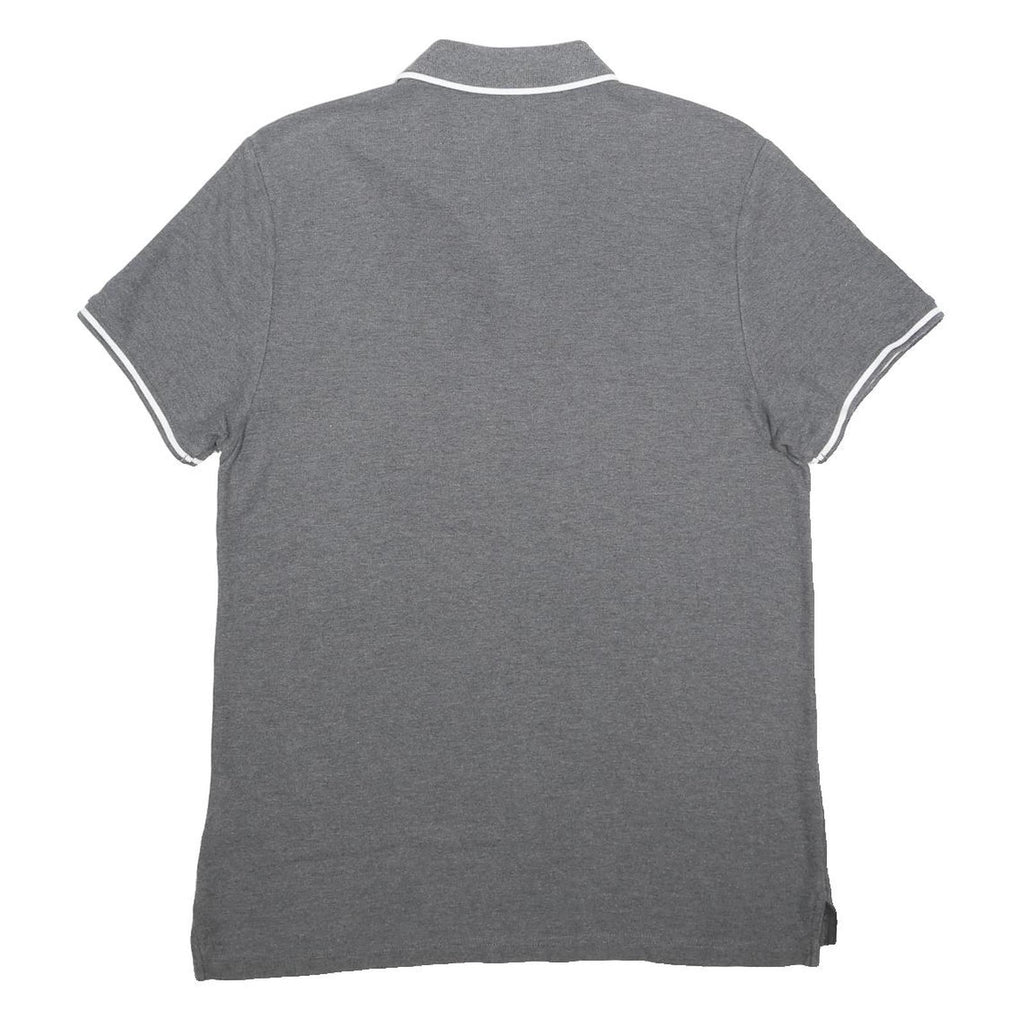 NIKE Mens Grey Polo Shirt Short Sleeve Plain L Cotton Casual Sportswear