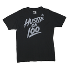 ADIDAS Mens Black Hustle On 100 Graphic T-Shirt L Short Sleeve Crew Neck