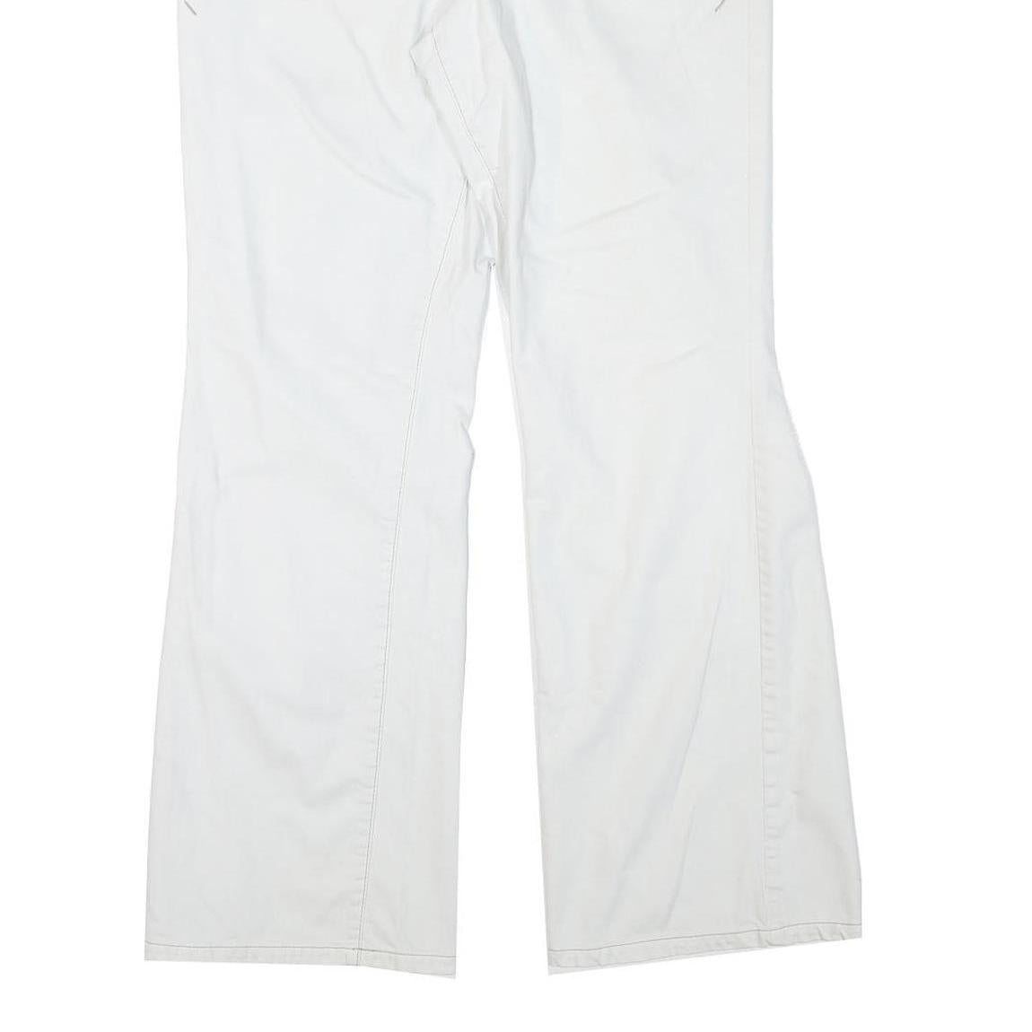 DKNY Womens White Relaxed Flared Denim Cotton Blend Light Wash Jeans W36 L31