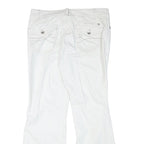 DKNY Womens White Relaxed Flared Denim Cotton Blend Light Wash Jeans W36 L31