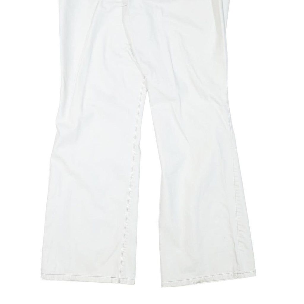 DKNY Womens White Relaxed Flared Denim Cotton Blend Light Wash Jeans W36 L31