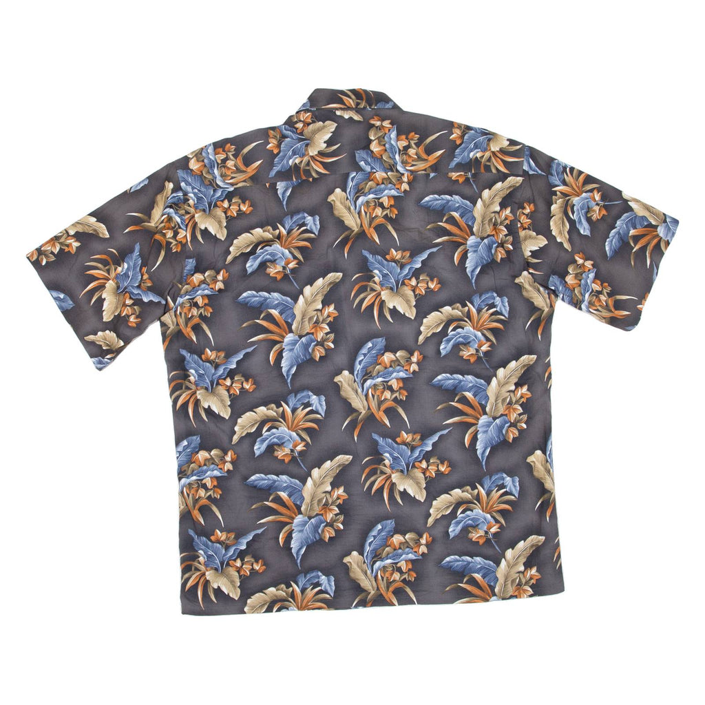 PIERRE CARDIN Mens Hawaiian Shirt Blue Floral L