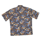PIERRE CARDIN Mens Hawaiian Shirt Blue Floral L