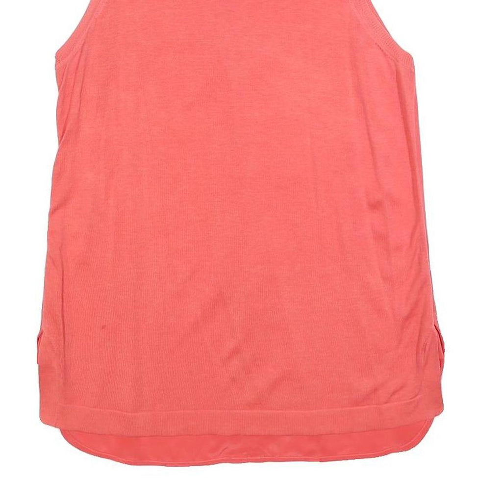 PAUL SMITH Womens Coral Pink Sleeveless Top Round Neck Silk Blend M Elegant