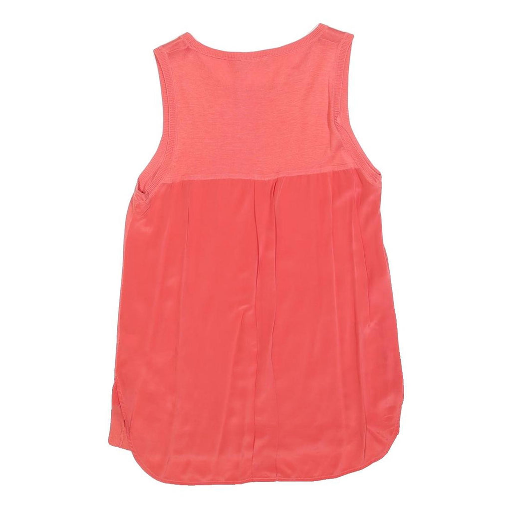 PAUL SMITH Womens Coral Pink Sleeveless Top Round Neck Silk Blend M Elegant