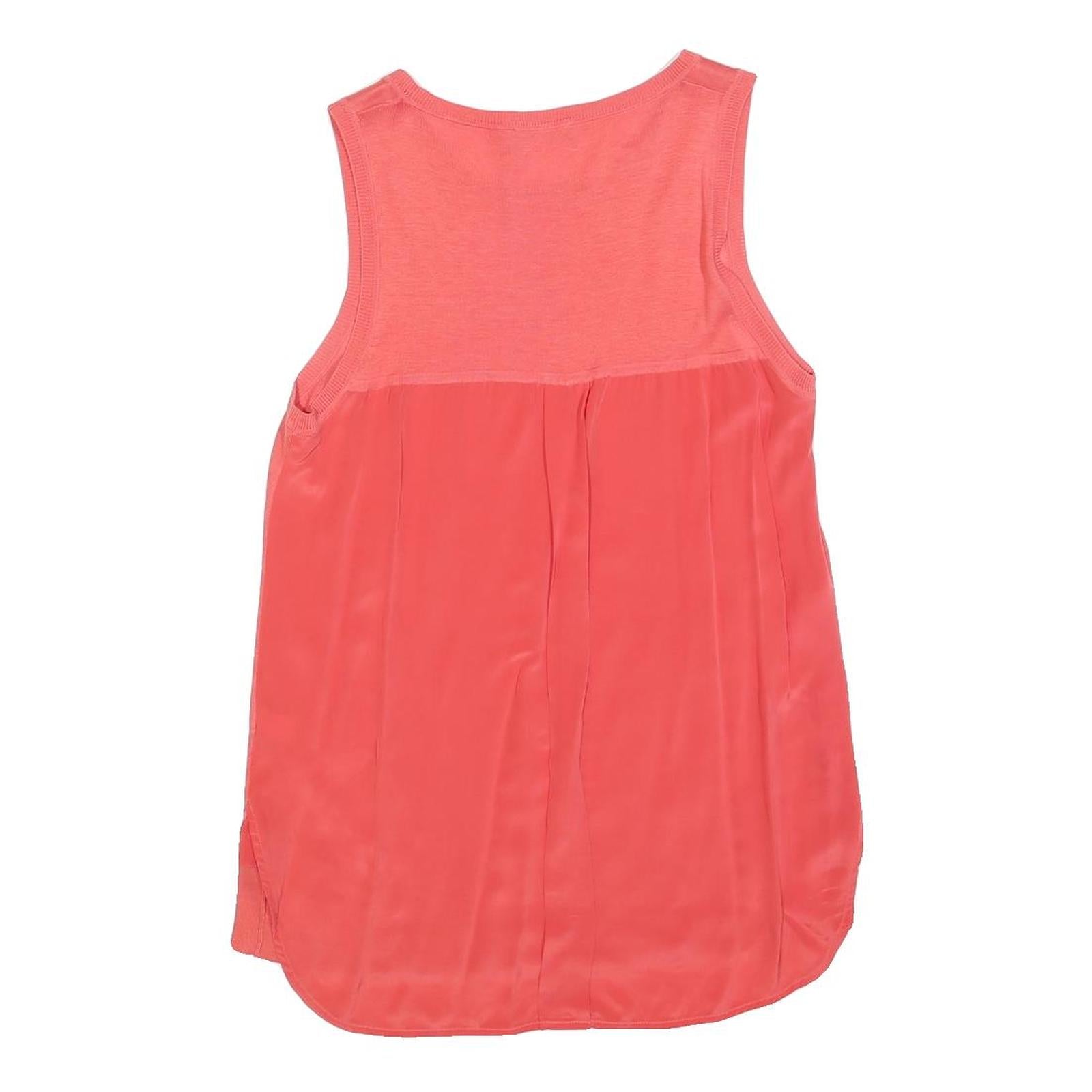 PAUL SMITH Womens Coral Pink Sleeveless Top Round Neck Silk Blend M Elegant