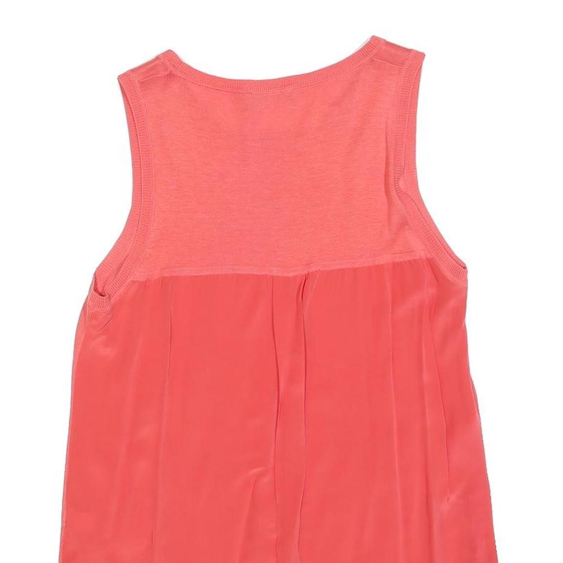 PAUL SMITH Womens Coral Pink Sleeveless Top Round Neck Silk Blend M Elegant