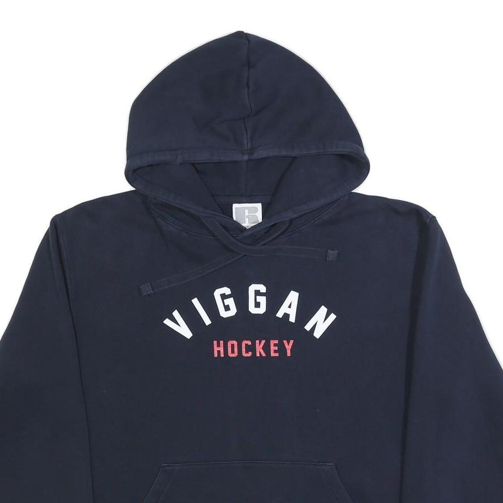 RUSSELL ATHLETIC Mens Navy Blue Viggan Hockey Pullover Hoodie S Est. 1930