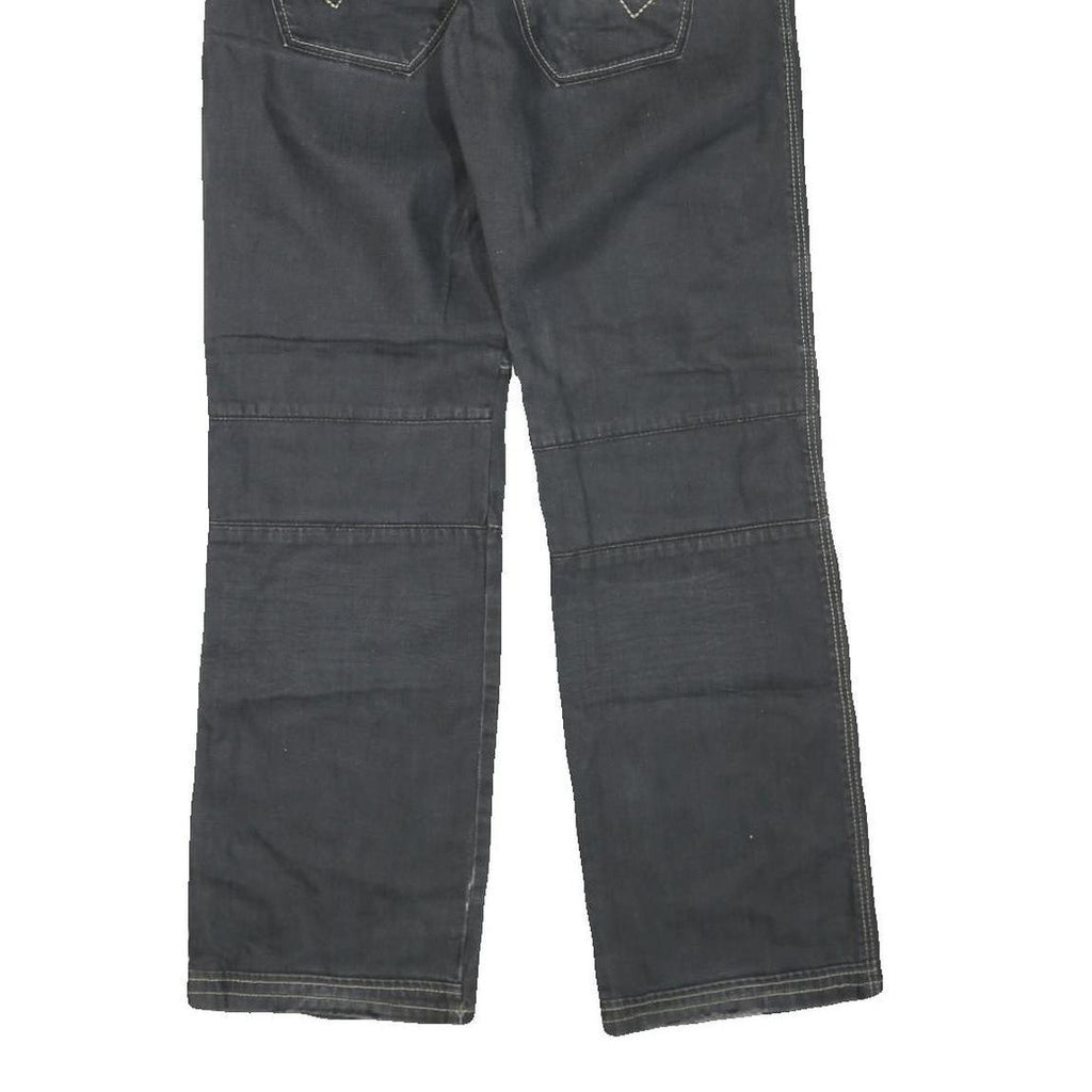 Womens Regular Fit Black Denim Jeans W32 L32 Cotton Blend Zip Pockets Casual