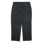 DICKIES Mens Regular Black Cotton Blend Cargo Trousers W34 L28 Workwear Casual