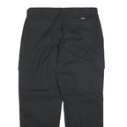 DICKIES Mens Regular Black Cotton Blend Cargo Trousers W34 L28 Workwear Casual