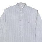 JUPITER Mens Grey Pinstripe Shirt XL Cotton Blend Classic Button Shirt