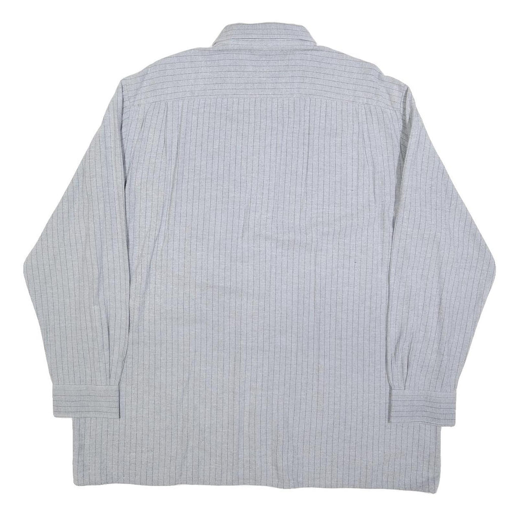 JUPITER Mens Grey Pinstripe Shirt XL Cotton Blend Classic Button Shirt