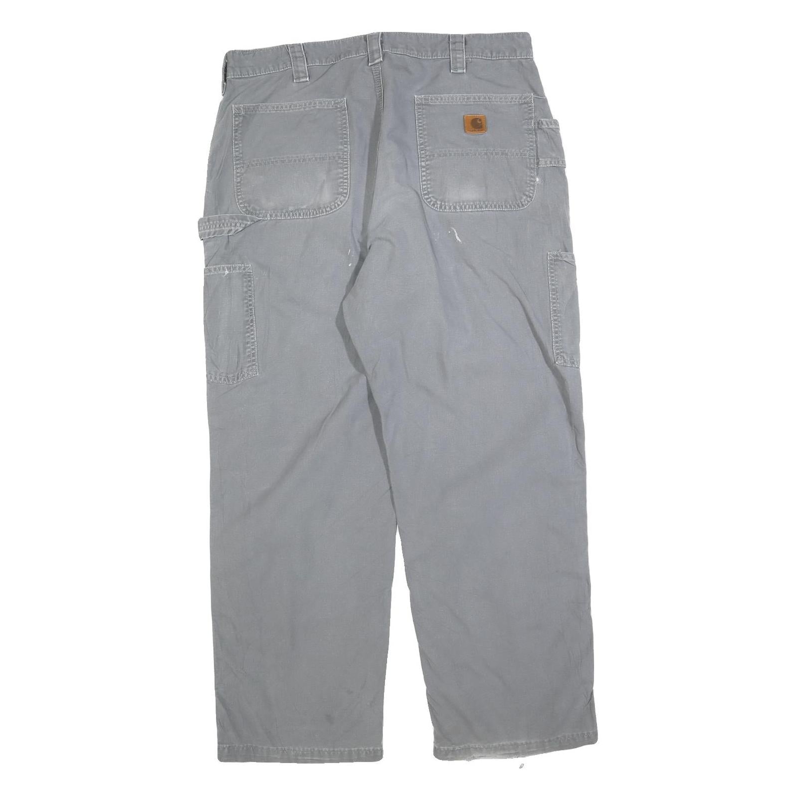 CARHARTT Mens Cotton Blend Relaxed Grey Trousers W38 L32 Workwear Utility