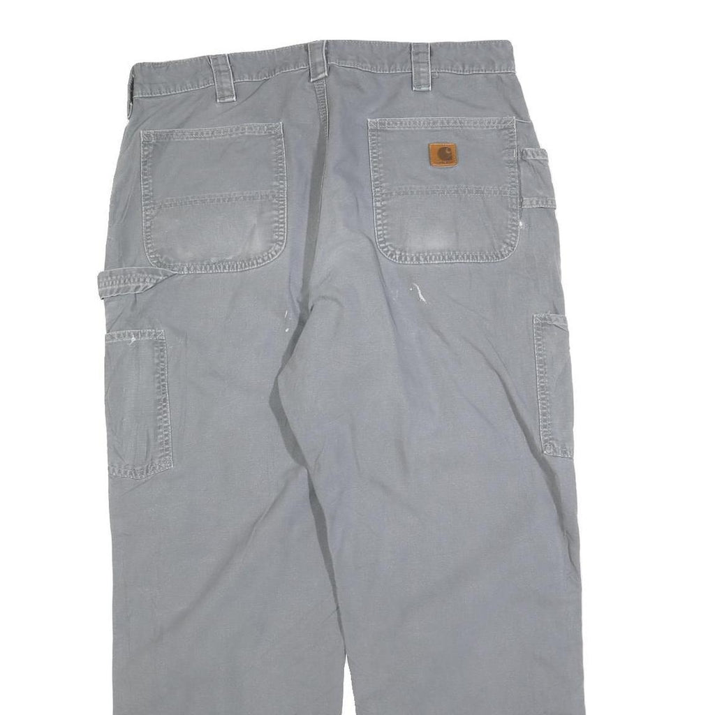 CARHARTT Mens Cotton Blend Relaxed Grey Trousers W38 L32 Workwear Utility