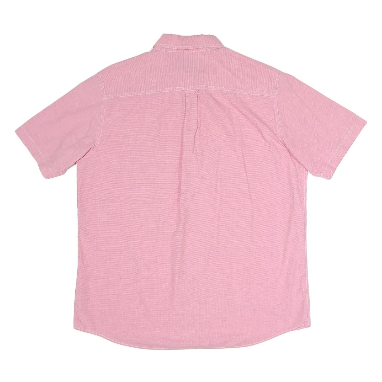 CHAPS Mens Pink Short Sleeve Shirt L Cotton Blend Button Down Pocket Casual