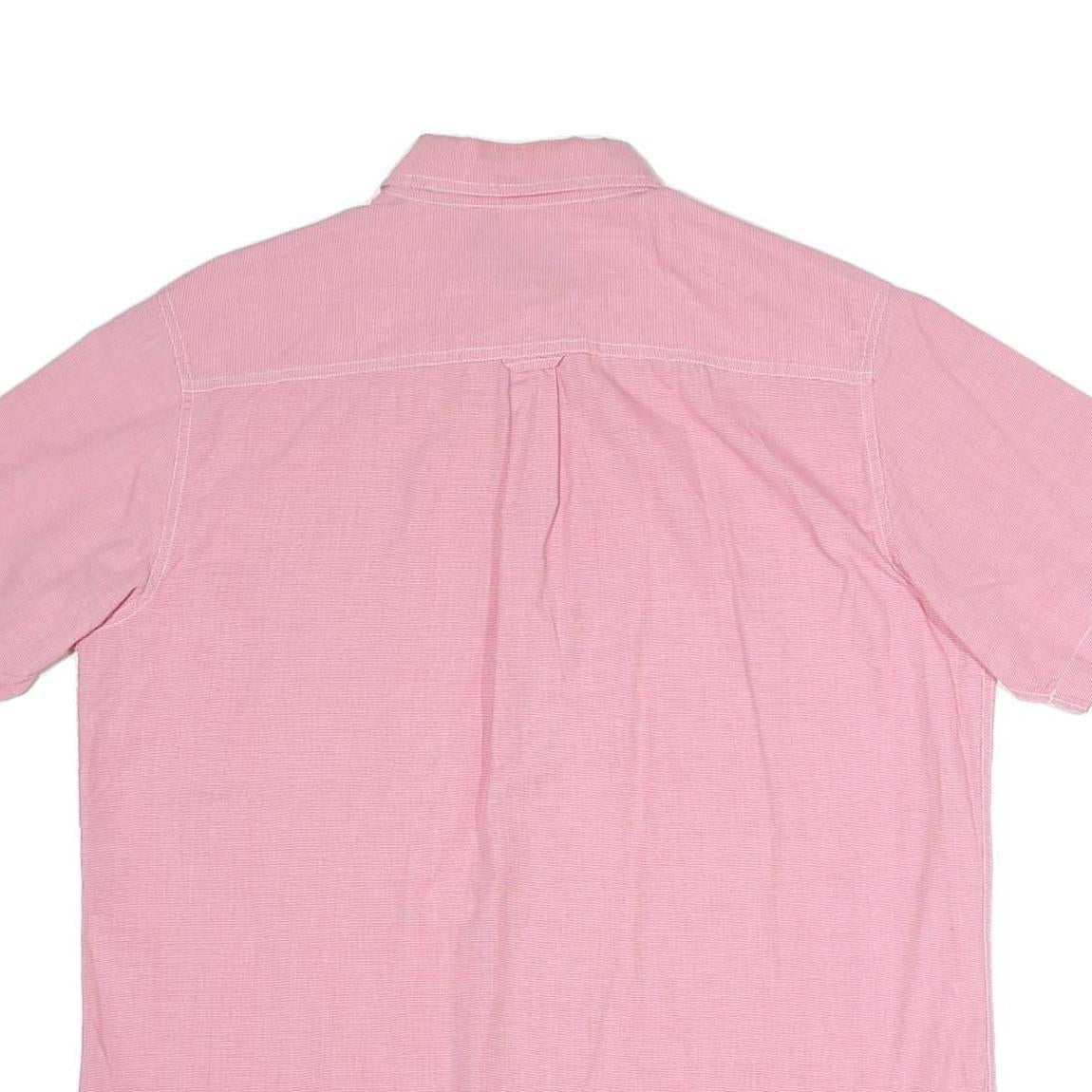 CHAPS Mens Pink Short Sleeve Shirt L Cotton Blend Button Down Pocket Casual