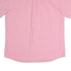 CHAPS Mens Pink Short Sleeve Shirt L Cotton Blend Button Down Pocket Casual