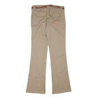 GIANNI BINI Womens Cotton Blend Beige Regular Bootcut Trousers W28 L32 Belted