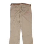 GIANNI BINI Womens Cotton Blend Beige Regular Bootcut Trousers W28 L32 Belted