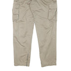 MATHS Mens Cotton Blend Beige Relaxed Cargo Trousers W36 L32 Zip Pockets