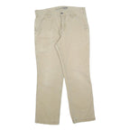CARHARTT Mens Relaxed Fit Beige Cotton Blend Workwear Trousers W33 L30 Durable