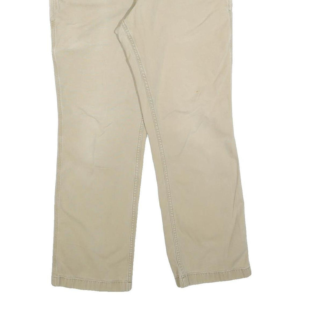 CARHARTT Mens Relaxed Fit Beige Cotton Blend Workwear Trousers W33 L30 Durable