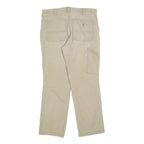 CARHARTT Mens Relaxed Fit Beige Cotton Blend Workwear Trousers W33 L30 Durable