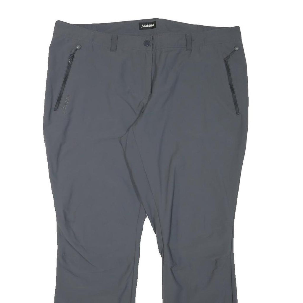 SCHOFFEL Womens Polyester Blend Grey Regular Fit Trousers W40 L30 Outdoor Zip