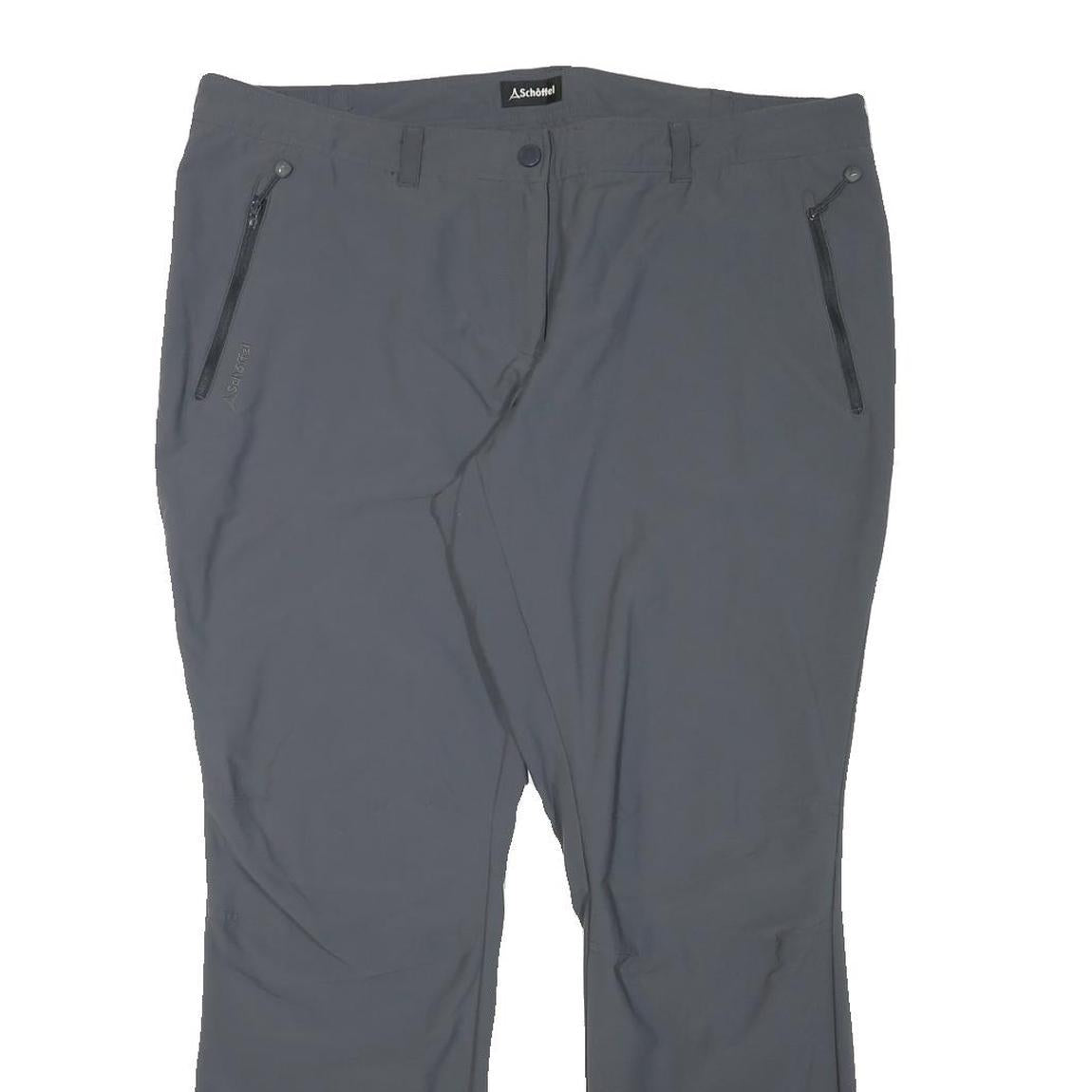 SCHOFFEL Womens Polyester Blend Grey Regular Fit Trousers W40 L30 Outdoor Zip